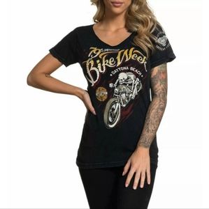 AFFLICTION Women's T-Shirt  DAYTONA 79th Bike Week M NWT